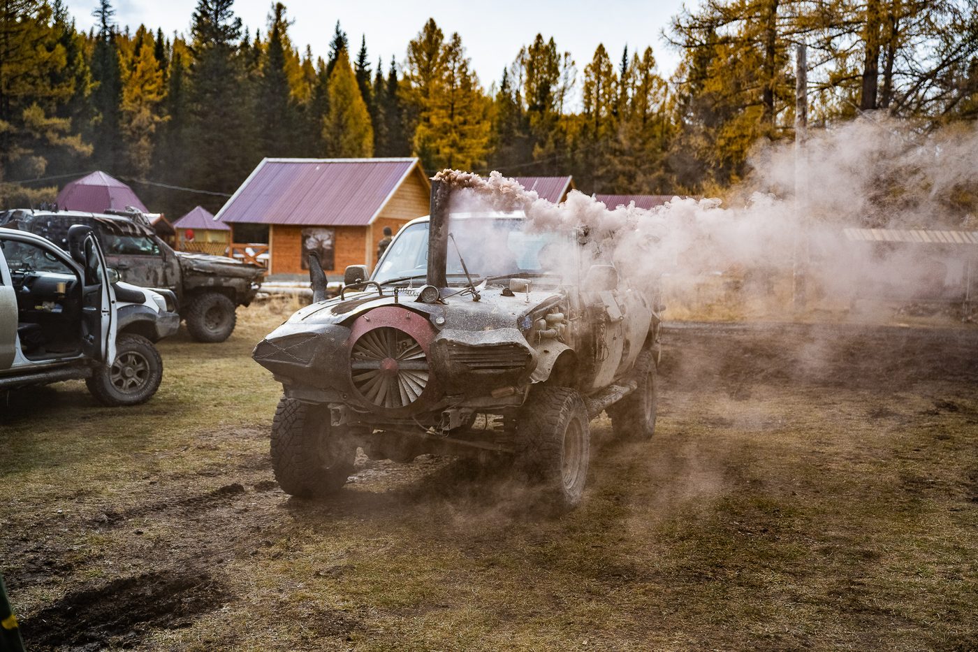 MadWay Rally ATV kicking up dust at camp